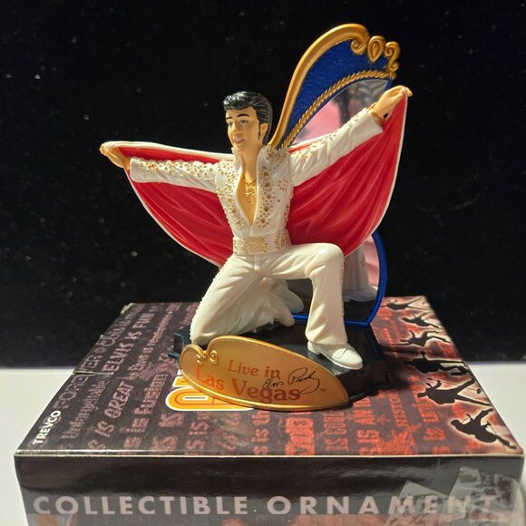 Elvis Presley Live In Las Vegas Collectible Ornament With Mirror Back & Box - Picture 2 of 10